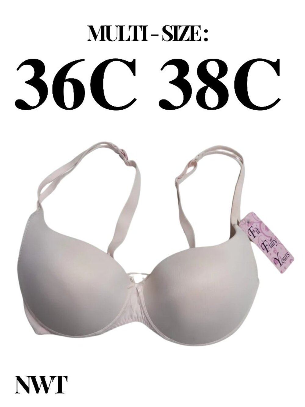 Fit Fully Yours Aisha Seamless Push-Up Bra NWT — Sizes 36C 38C